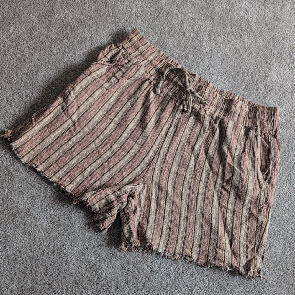 Royalty For Me Tan and Brown Cargo Shorts with Elastic Waistband